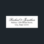 Elegant Wedding Rubber Stamp<br><div class="desc">Elegant Wedding Return Address Rubber Stamp featuring name in calligraphy font style and address in classic serif font style.

Perfect for wedding,  hoiday season and any special occasions.</div>