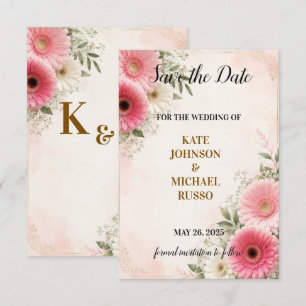 Elegant Wedding Rustic Retro Modern Floral Save The Date