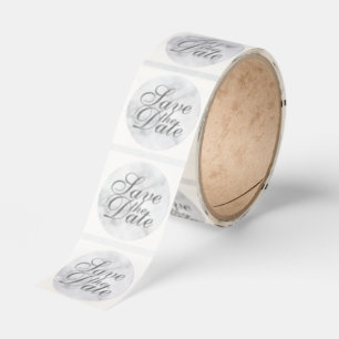 Elegant Wedding Save the Date Classic Round Sticker