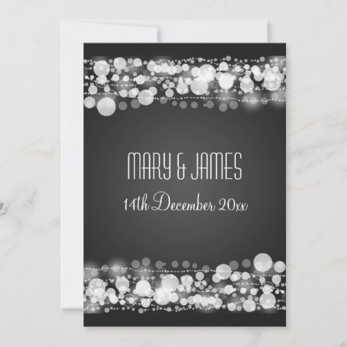Elegant Wedding Save The Date Dotted Black