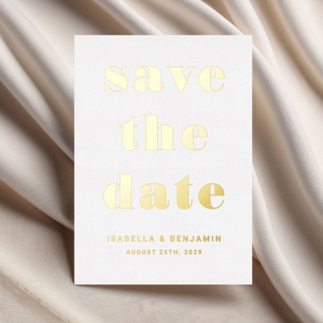 Elegant Wedding Save The Date Gold Foil Invitation (Elegant Gold Wedding Save The Date Card)