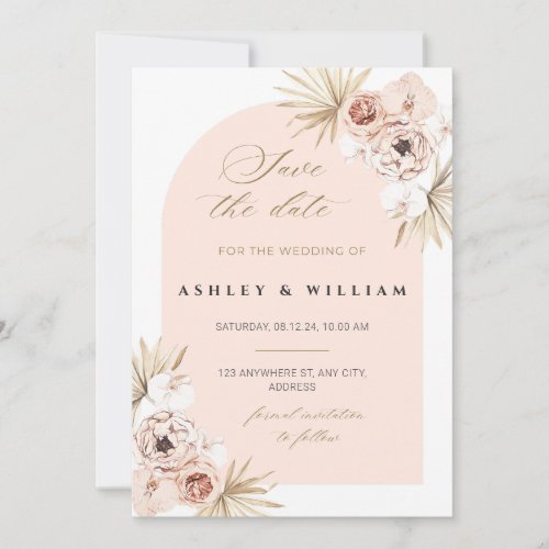 Elegant wedding save the date invitation template