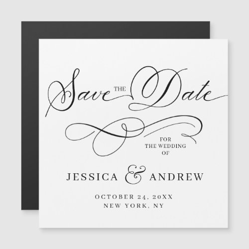 Elegant Wedding Save the Date Magnetic Card