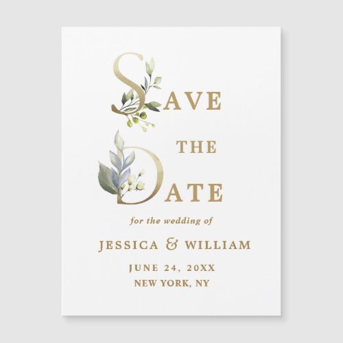 Elegant Wedding Save the Date Magnetic Card