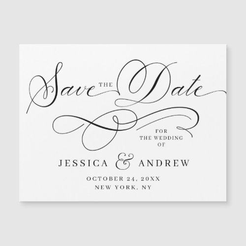 Elegant Wedding Save the Date Magnetic Card