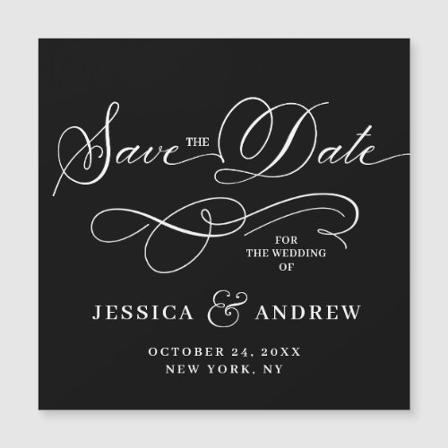 Elegant Wedding Save the Date Magnetic Card