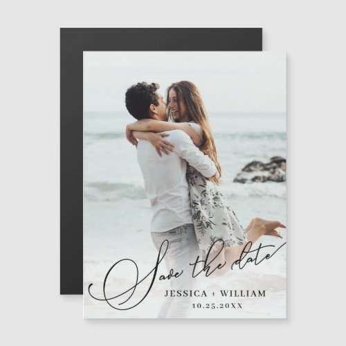 Elegant Wedding Save the Date Magnetic PHOTO Card