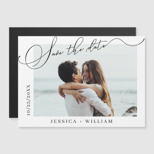 Elegant Wedding Save the Date Magnetic PHOTO Card