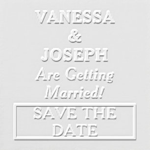 Elegant Wedding Save the Date Names Embosser