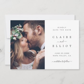 Elegant Wedding Save the Date Photo Card