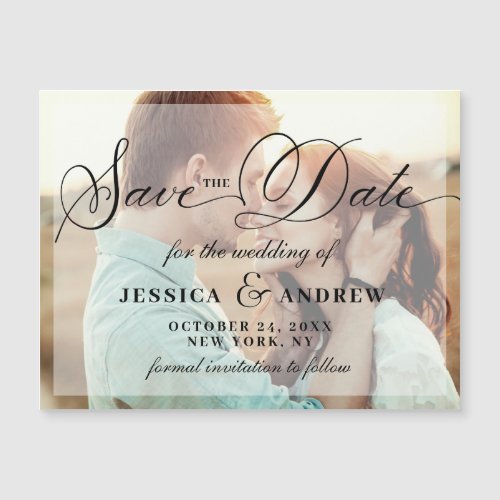 Elegant Wedding Save the Date PHOTO Magnetic Card