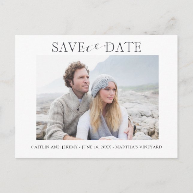 Elegant Wedding Save the Date Photo Postcard (Front)