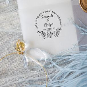 Elegant Wedding Save the Date Rubber Stamp