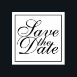 Elegant Wedding Save the Date Rubber Stamp<br><div class="desc">Elegant Wedding Save the Date Rubber Stamp
featuring phrase "Save the Date" in elegant calligraphy font style with square border.</div>