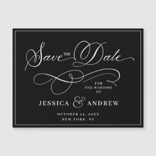 Elegant Wedding Save the Date Simple Magnetic Card