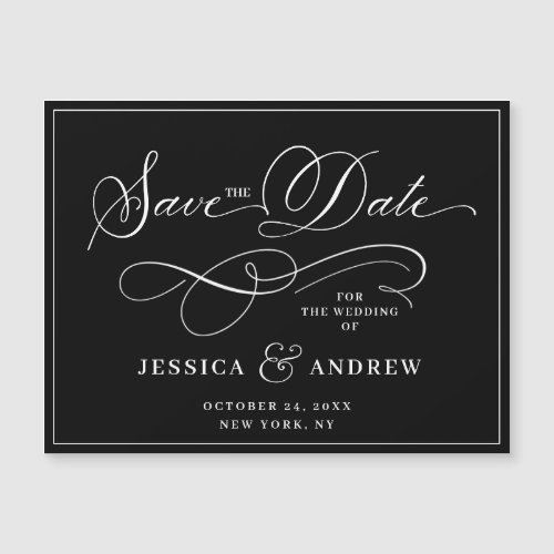 Elegant Wedding Save the Date Simple Magnetic Card