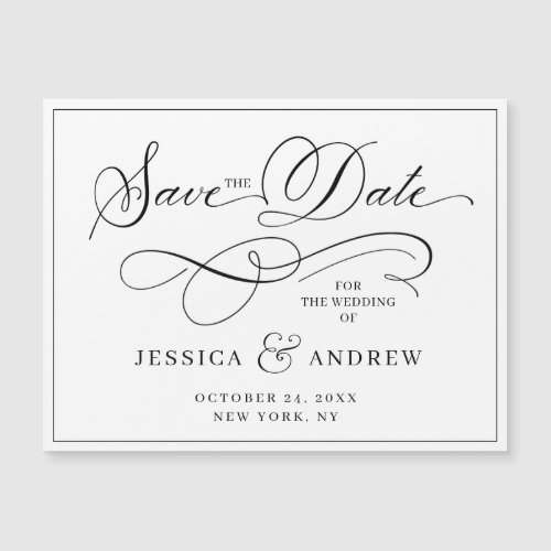 Elegant Wedding Save the Date Simple Magnetic Card