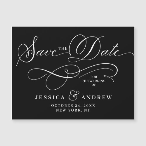 Elegant Wedding Save the Date Simple Magnetic Card