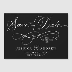 Elegant Wedding Save the Date Simple Magnetic Card