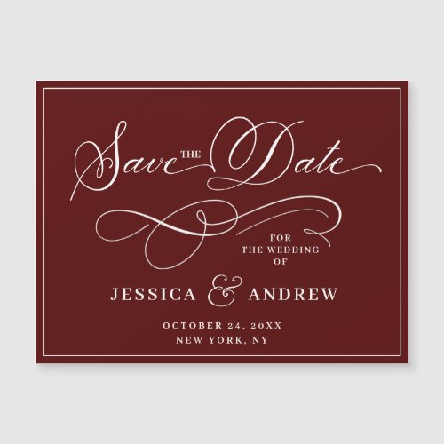 Elegant Wedding Save the Date Simple Magnetic Card