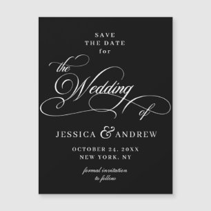 Elegant Wedding Save the Date Simple Magnetic Card