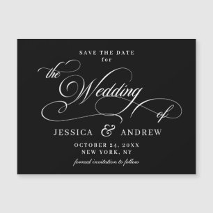 Elegant Wedding Save the Date Simple Magnetic Card