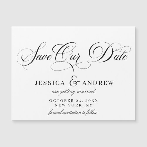 Elegant Wedding Save the Date Simple Magnetic Card