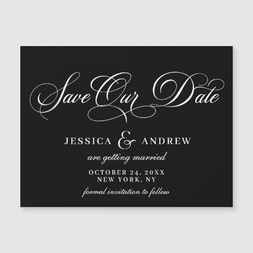 Elegant Wedding Save the Date Simple Magnetic Card