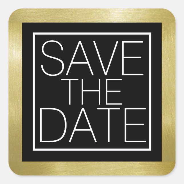 elegant wedding SAVE THE DATE  Square Sticker (Front)
