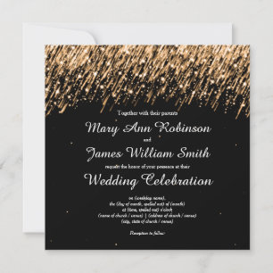 Elegant Wedding Save The Date Stars Gold