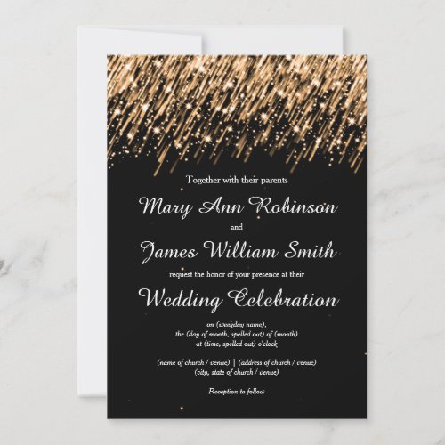 Elegant Wedding Save The Date Stars Gold