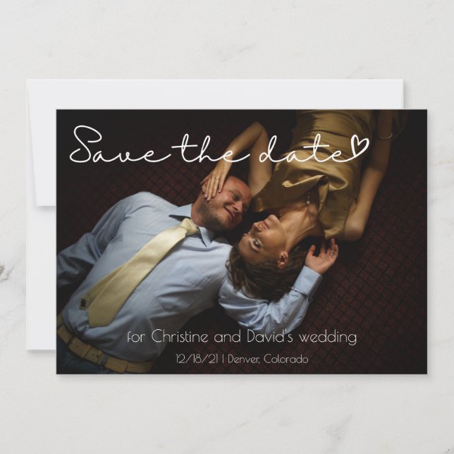 Elegant Wedding Save the date with photo Invitation (Front)