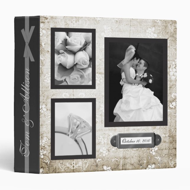 Elegant Wedding Scrapbook Binder (Front/Spine)