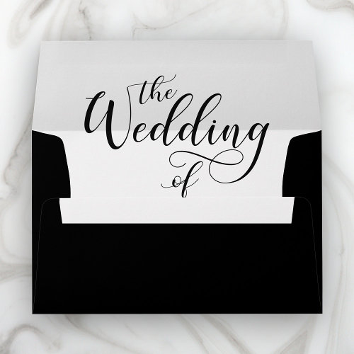 Elegant Wedding Script 5x7 Black Wedding Envelope