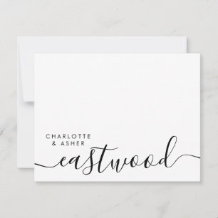 Elegant Wedding Script Monogram Note Card