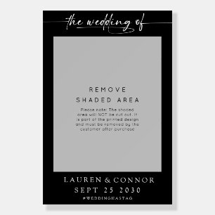 Elegant Wedding Script Photo Booth Selfie Prop  Foam Board