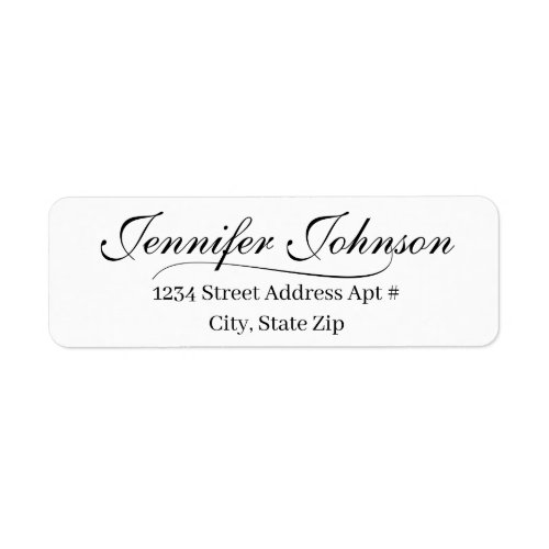 Elegant Wedding Script Return Address Envelope  Label