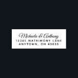 Elegant Wedding Script Return Address Stamp<br><div class="desc">An elegant self-inking return address stamp ideal for wedding announcements,  invitations,  and thank-you cards. The couple's names appear in a beautiful script font,  with the address in sans serif font below.</div>