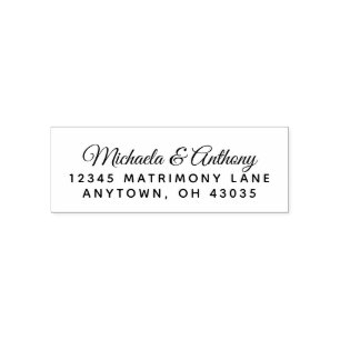 Elegant Wedding Script Return Address Stamp
