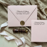 Elegant Wedding Script Return Address Stamp<br><div class="desc">An elegant self-inking return address stamp ideal for wedding announcements,  invitations,  and thank-you cards. The couple's names appear in a beautiful script font,  with the address in sans serif font below.</div>
