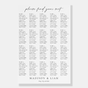 Elegant Wedding Seating Chart 20 Table Foam Board
