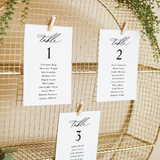 Elegant Wedding Seating Chart Cards