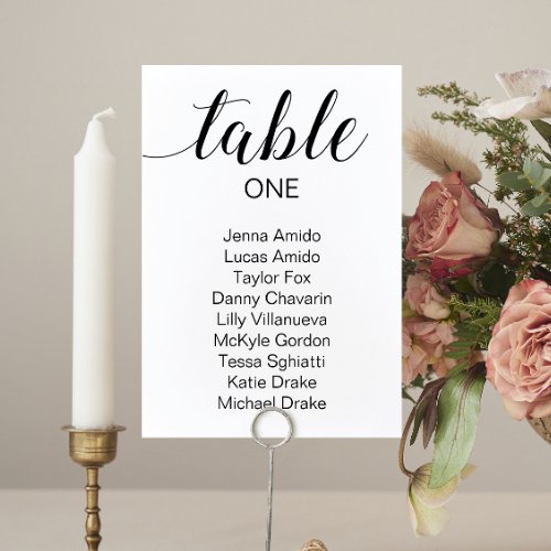 Elegant Wedding Seating Chart Cards