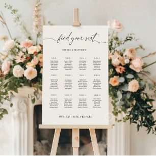 Elegant Wedding Seating Chart Foam Board