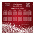 Elegant Wedding Seating Chart Sparkling Wave Red