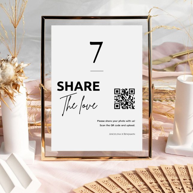 Elegant Wedding Share The Love Seating Card Pedestal Sign (Creator Uploaded)