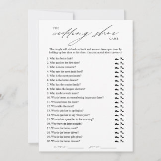Elegant Wedding Shoe Game Invitation