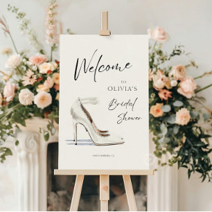Elegant Wedding Shoes Bridal Shower Welcome Sign