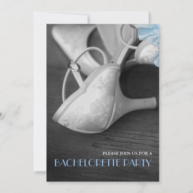 Elegant Wedding Shoes Photography Bachelorette Invitation (Front)