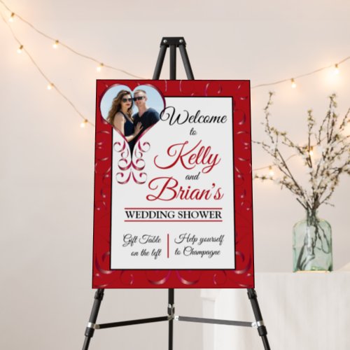 Elegant Wedding Shower Welcome Sign With Photo